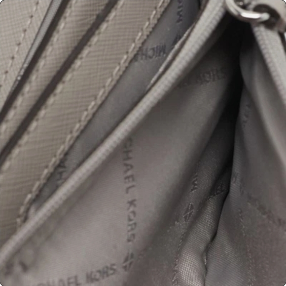 Michael Kors Grey Leather Envelope Flap Crossbody - Picture 6 of 7